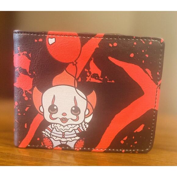 Pennywise IT Bifold Wallet Horror Movie Character Cartoon Wallet PU Leather New - Picture 3 of 9